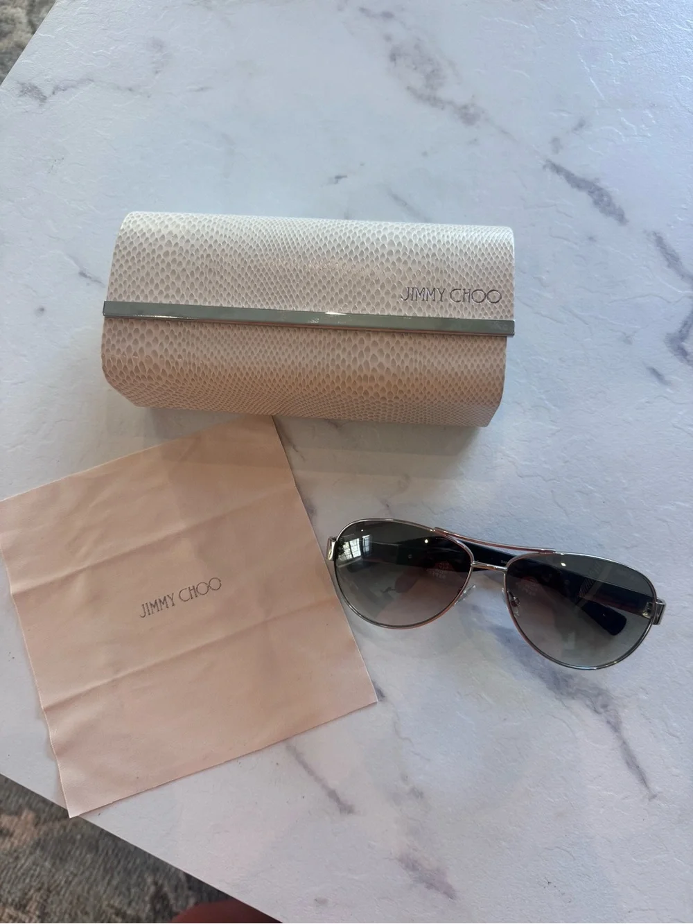 Jimmy Choo Women's Aviator Sunglasses with Crystal Case & Cloth included. NEW